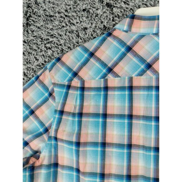 ORIGINAL PENGUIN Heritage Slim Plaid Button-Down Mens SZ XL Pastel Short Sleeve - Picture 8 of 8